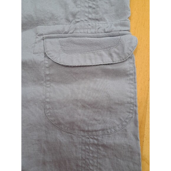 Soft Surroundings Womens Medium Gray Wide Leg Elastic Waist Pull On Cargo Pants - Picture 3 of 12